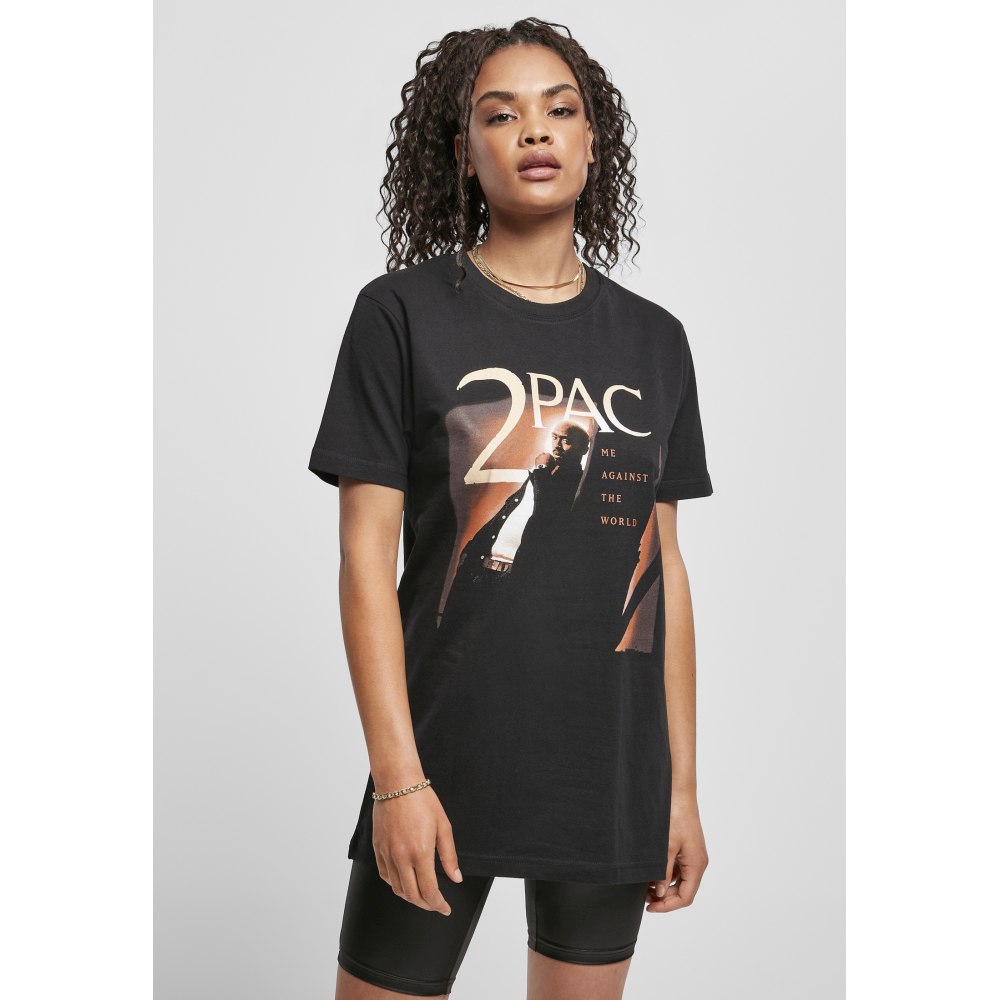 Mister Tee Tupac - Tupac Me Against The World Cover Dames Tshirt - Zwart